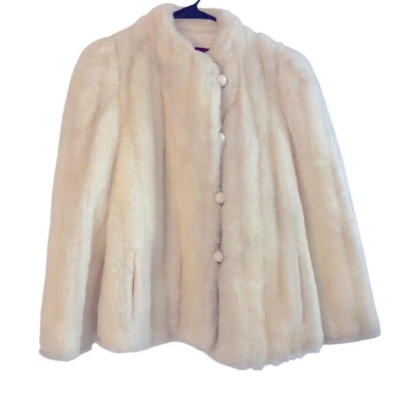 Vintage Sasson Juniors Paris Faux Fur Coat 1970s 1980s